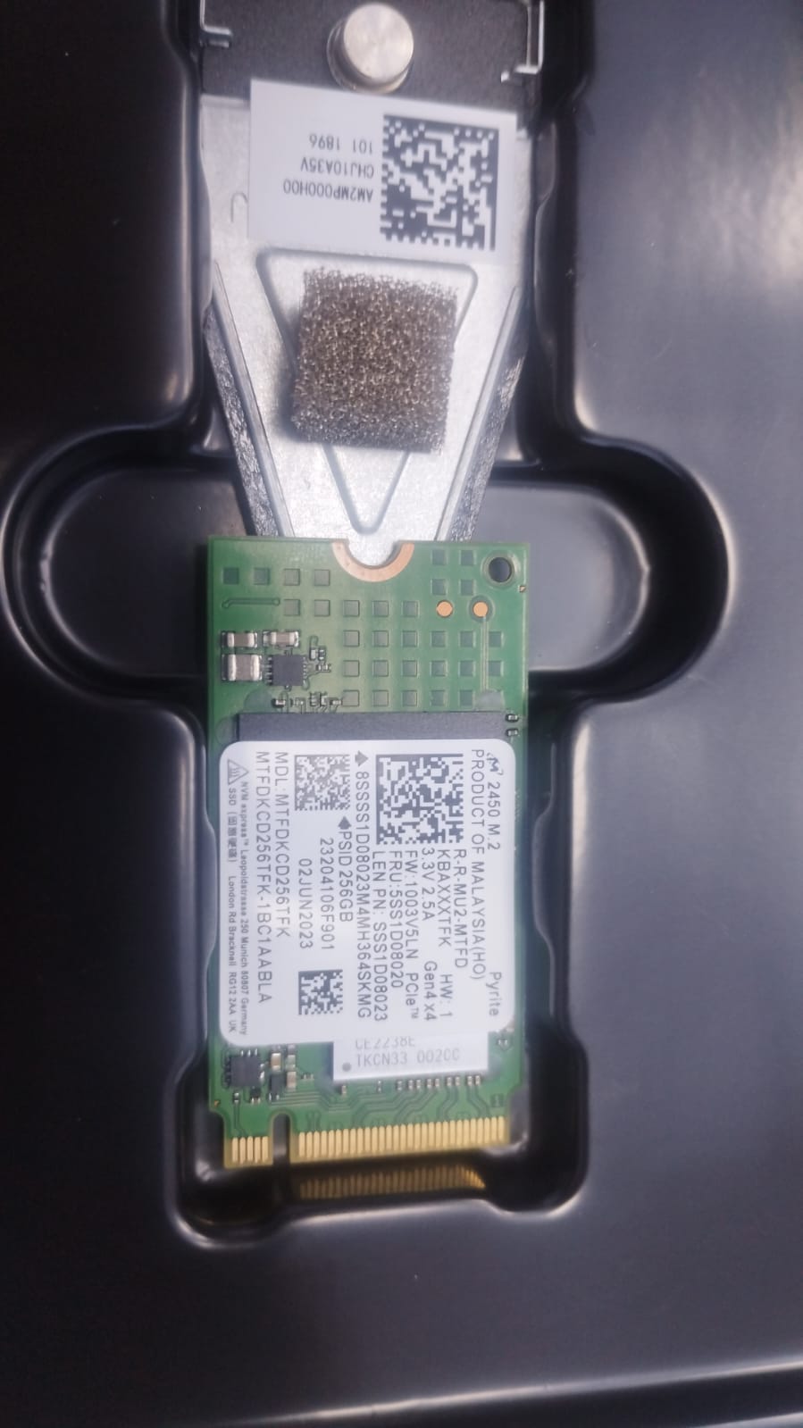 Disco Solido Ssd Micron 256Gb ( Sss1D08023 ) Pcie | Nvme | Formato 2450 - OEM (caja abierta)